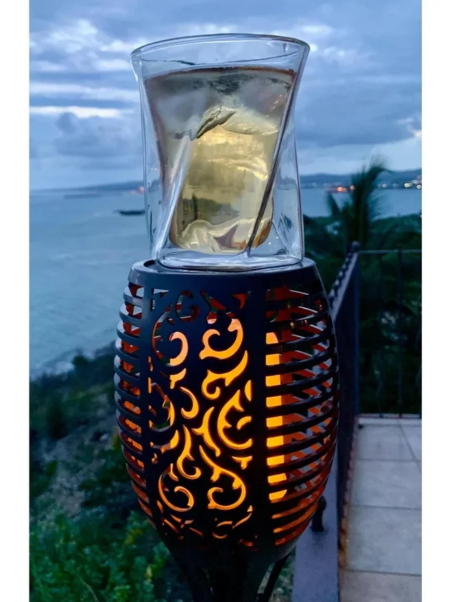 1 تشيس 1CHASE Set of 2 - Double Wall Insulated Hexagon Shape Whiskey Glass 350ml